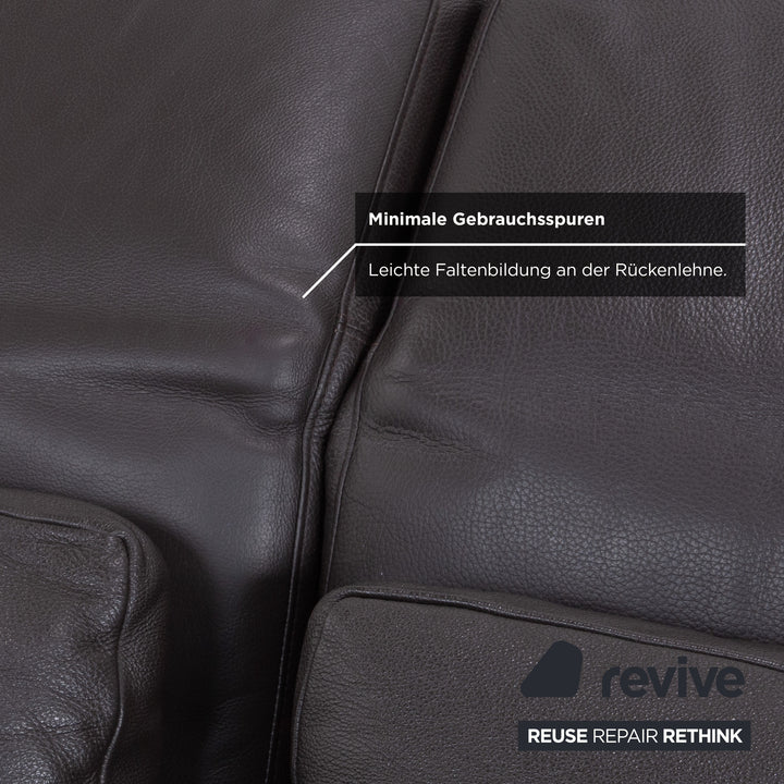 Brühl Moule Leder Chrom Ecksofa Braun Sofa Couch Funktion