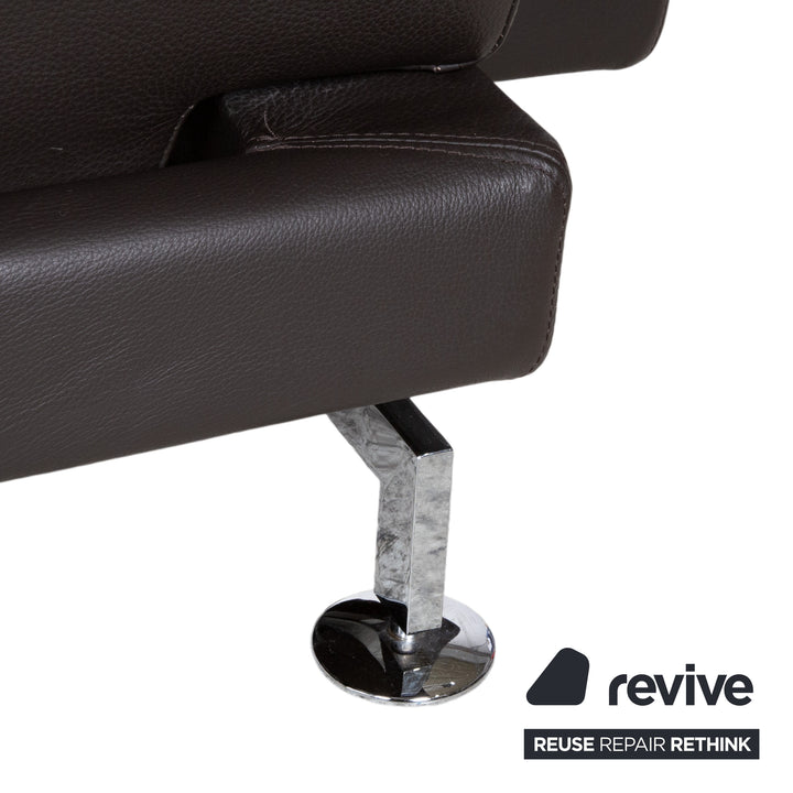 Brühl Moule Leder Chrom Ecksofa Braun Sofa Couch Funktion