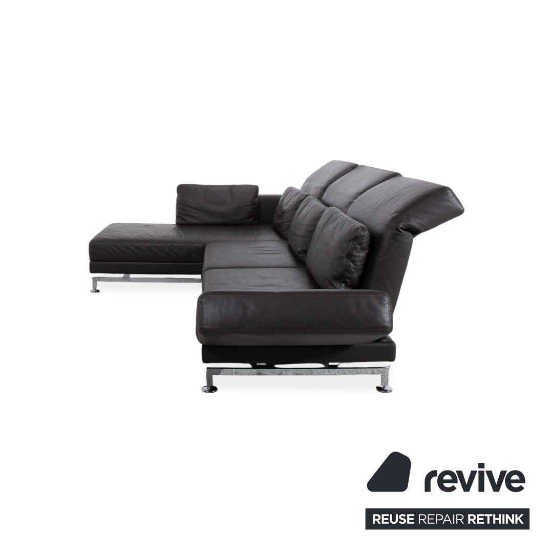 Brühl Moule Leder Chrom Ecksofa Braun Sofa Couch Funktion