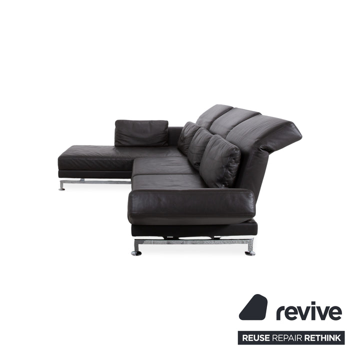 Brühl Moule Leder Chrom Ecksofa Braun Sofa Couch Funktion