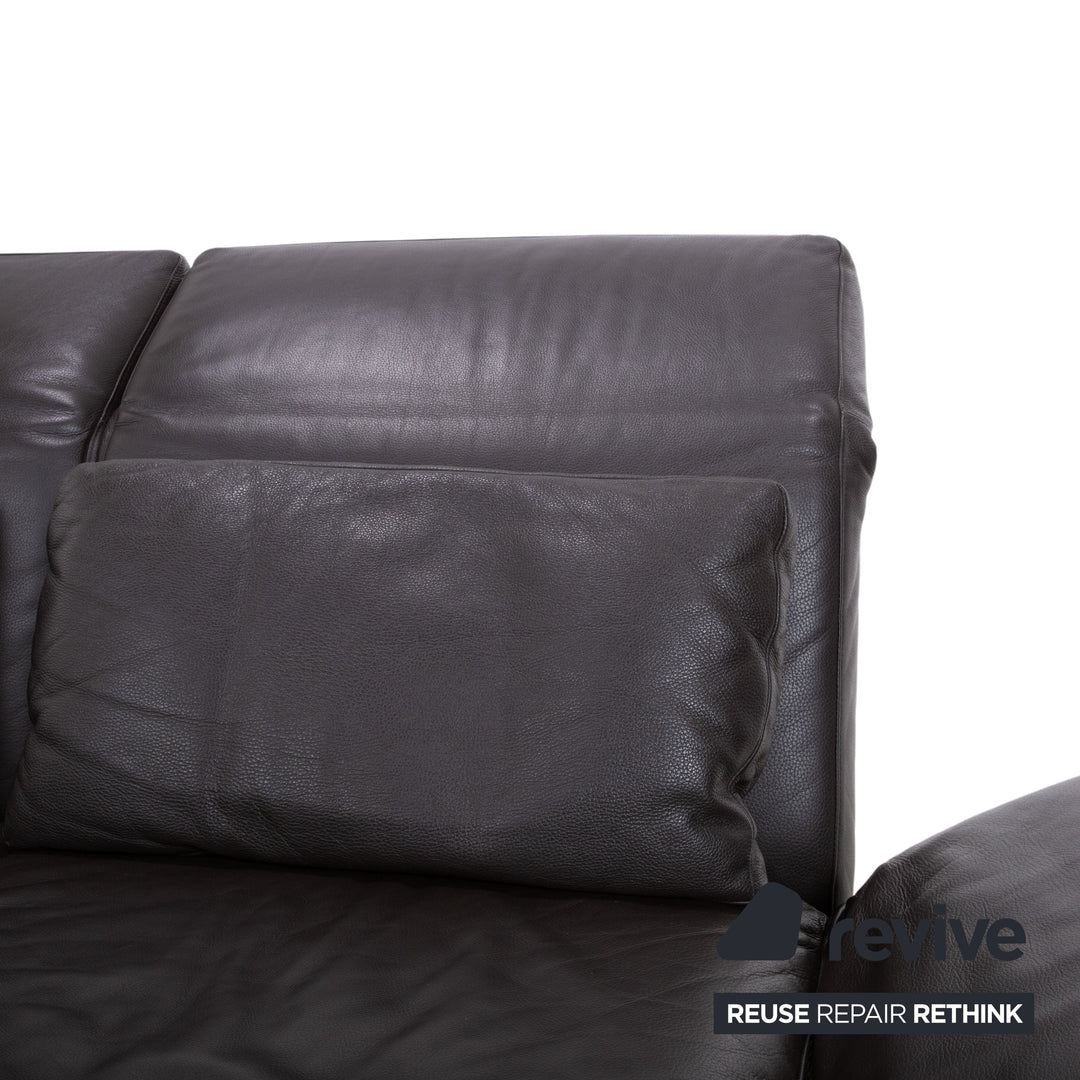 Brühl Moule Leder Chrom Ecksofa Braun Sofa Couch Funktion