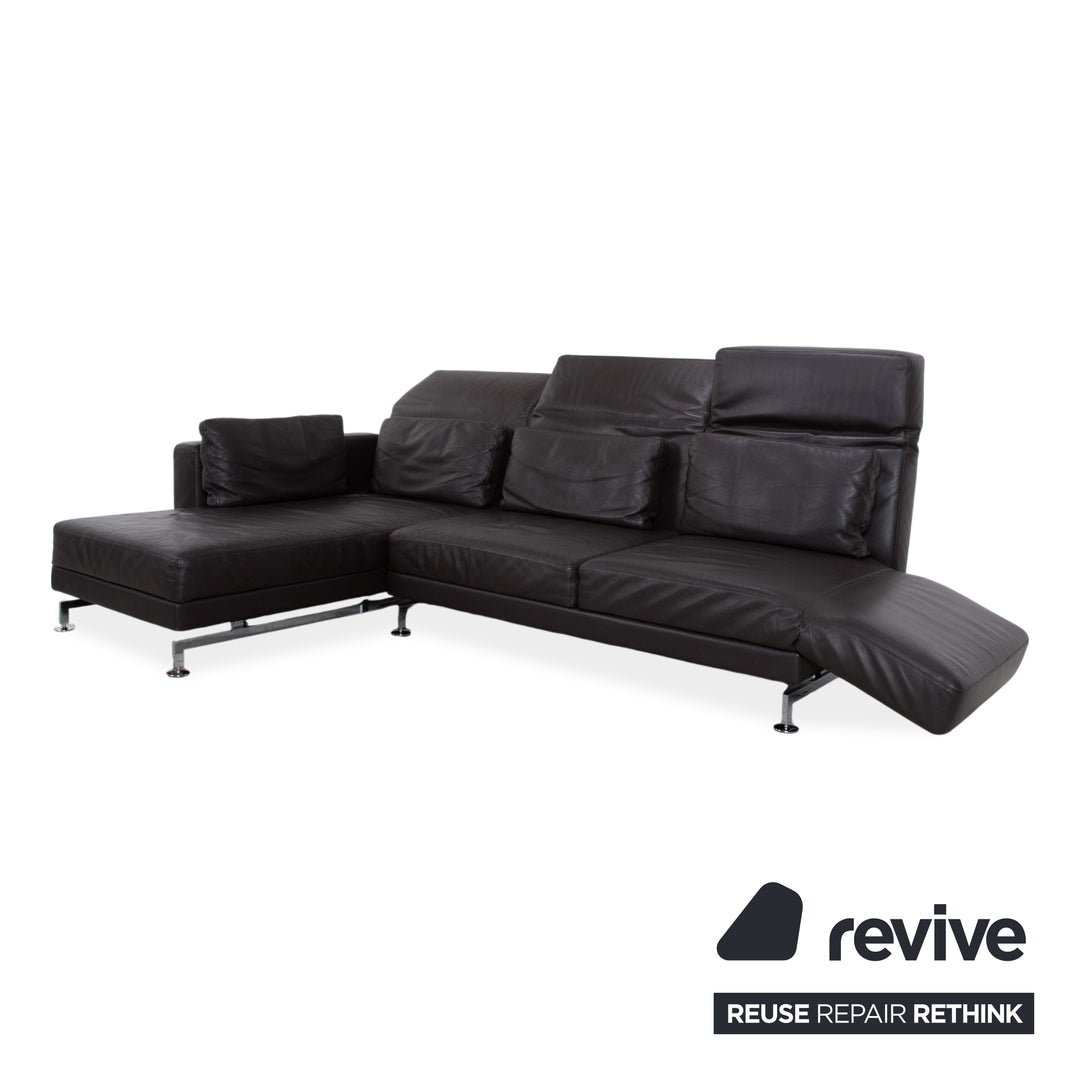Brühl Moule Leder Chrom Ecksofa Braun Sofa Couch Funktion