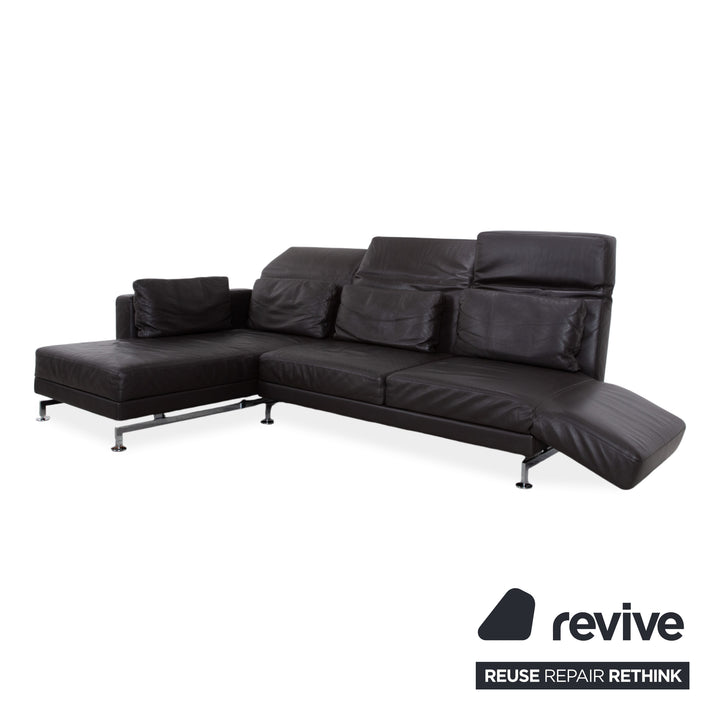 Brühl Moule Leder Chrom Ecksofa Braun Sofa Couch Funktion