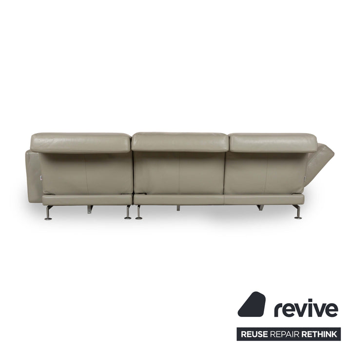 Brühl Moule Leder Ecksofa Beige Taupe Recamiere Rechts manuelle Funktion Sofa Couch