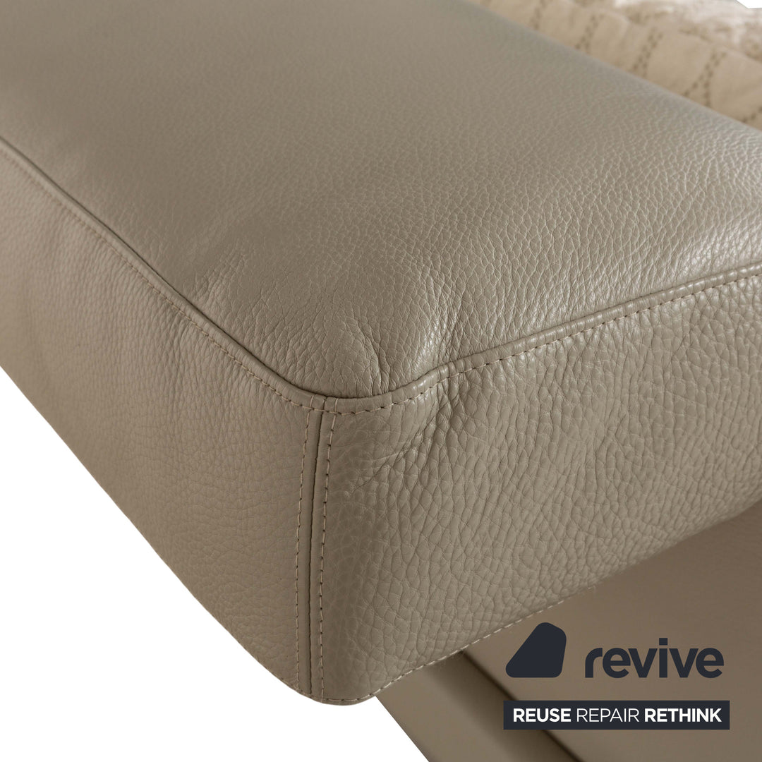 Brühl Moule Leder Ecksofa Beige Taupe Recamiere Rechts manuelle Funktion Sofa Couch