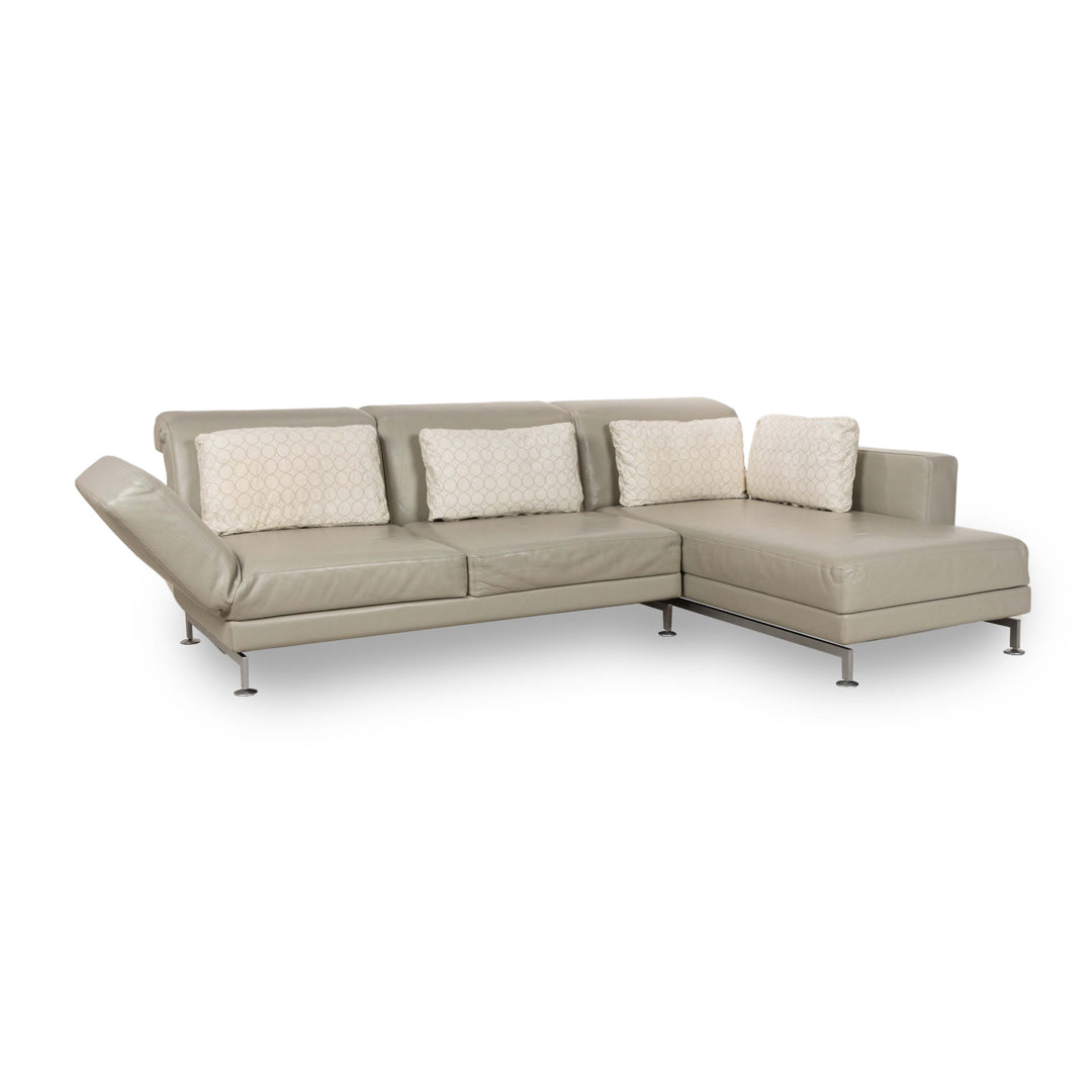 Brühl Moule Leder Ecksofa Beige Taupe Recamiere Rechts manuelle Funktion Sofa Couch