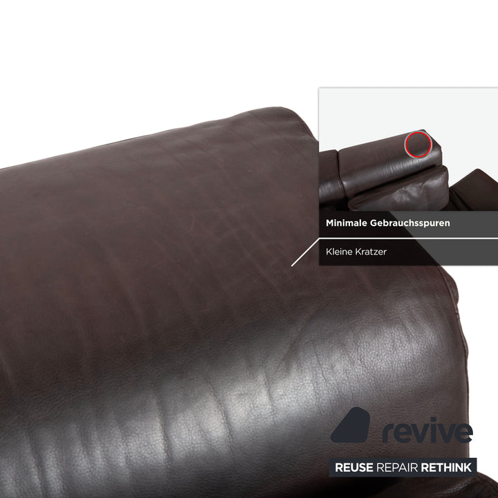 Brühl Moule Leder Ecksofa Braun Chrom Sofa Couch manuelle Funktion