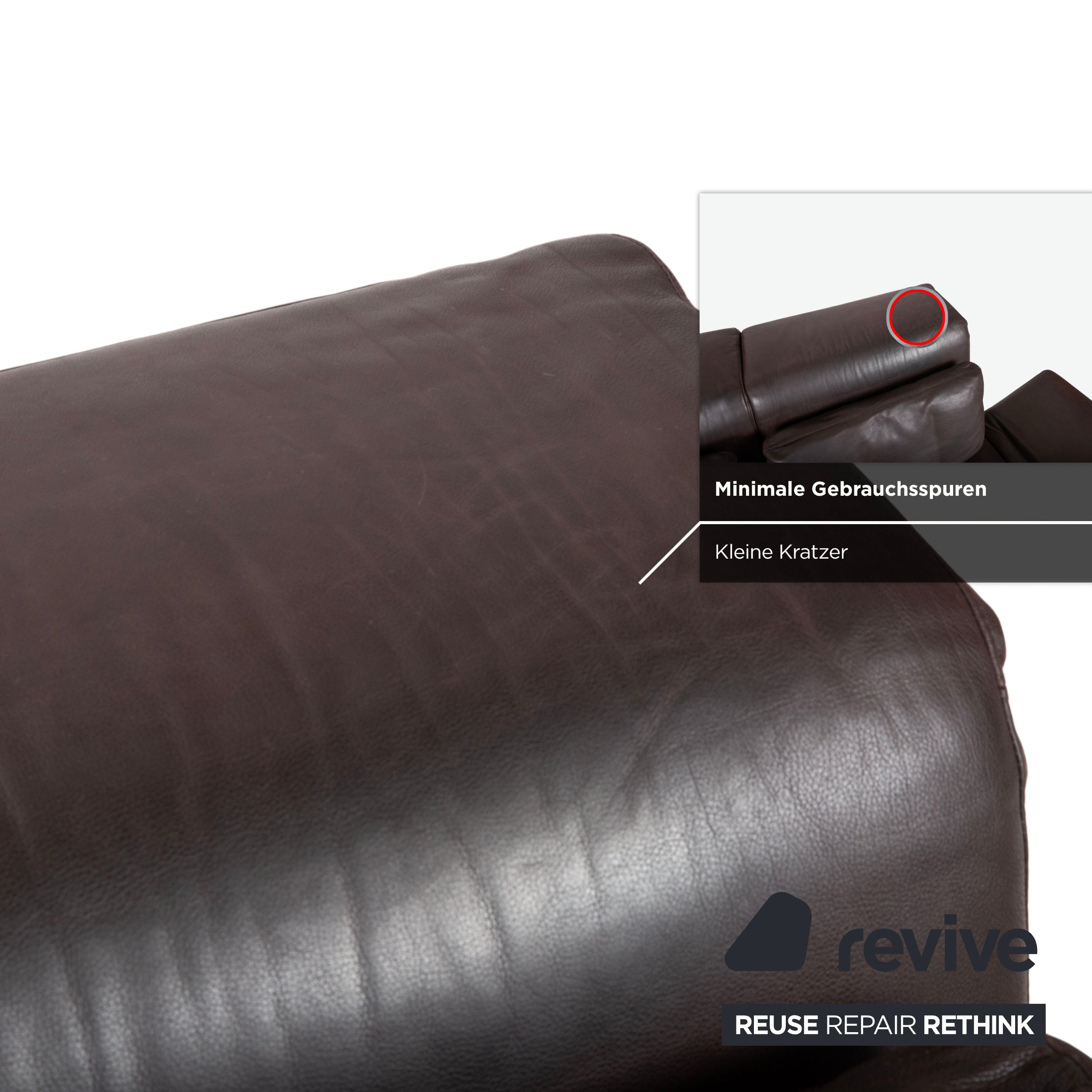Brühl Moule Leder Ecksofa Braun Chrom Sofa Couch manuelle Funktion
