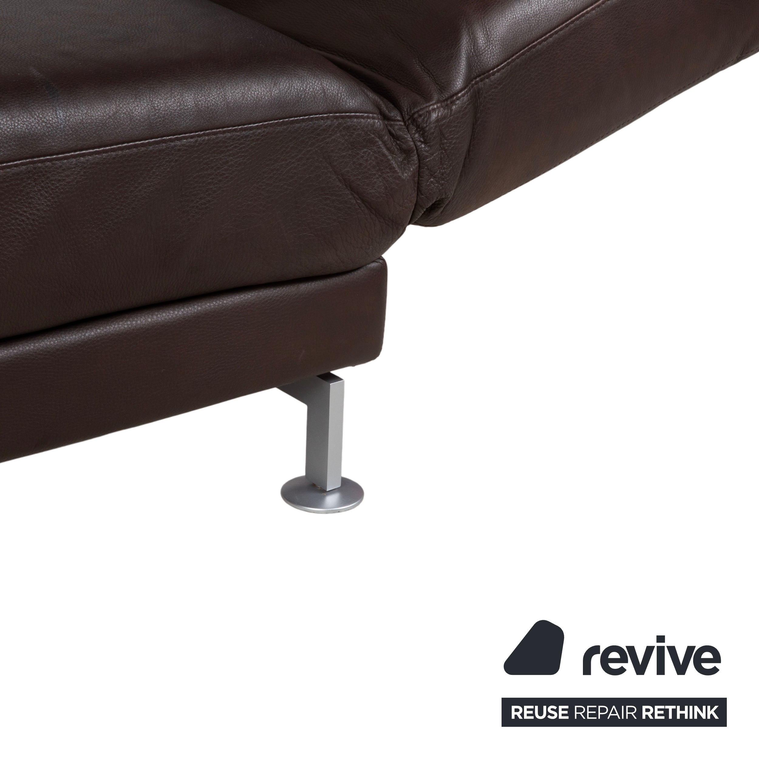 Brühl Moule Leder Ecksofa Braun Chrom Sofa Couch manuelle Funktion