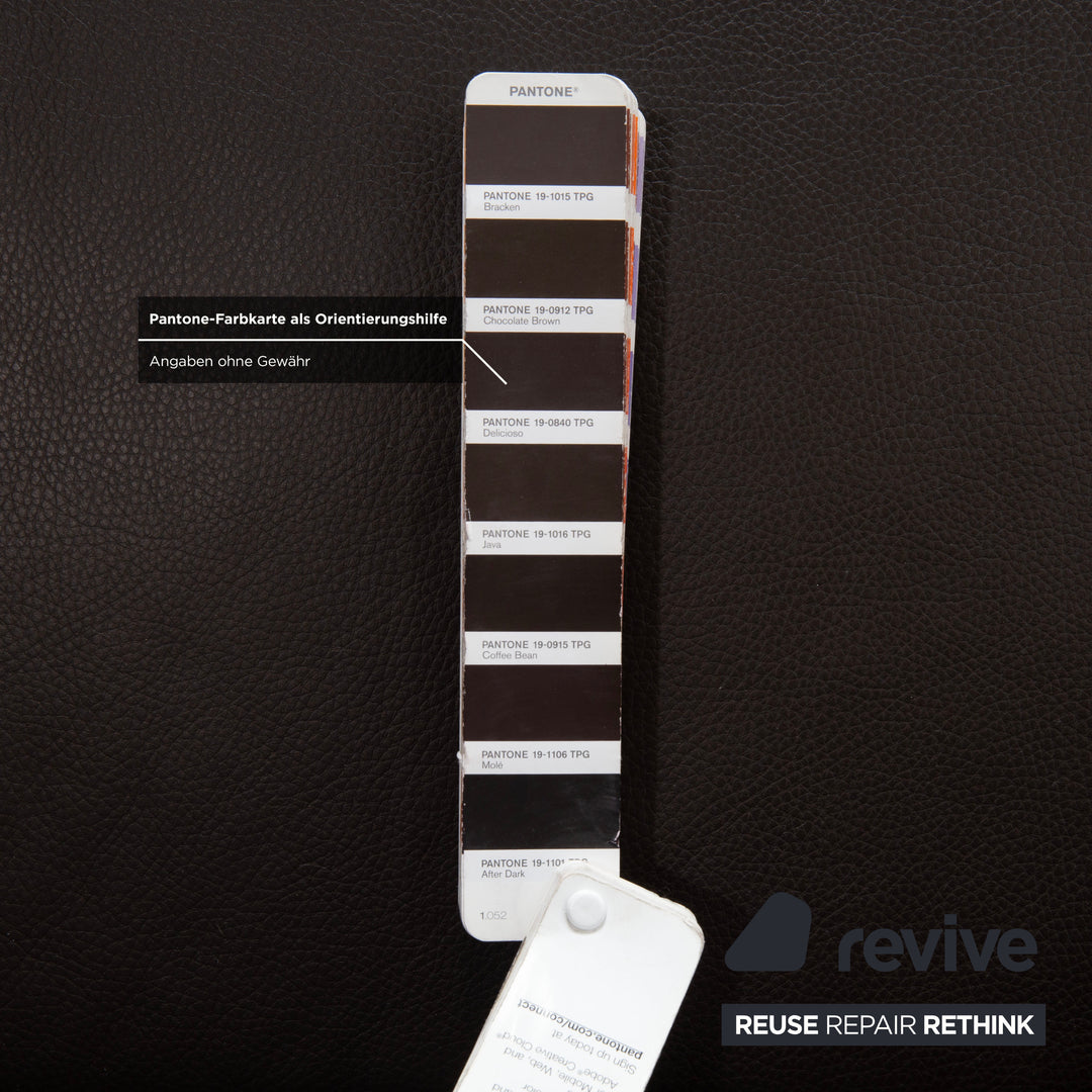 Canapé d'angle en cuir marron Brühl Moule, à réglage manuel, avec fonction inclinable