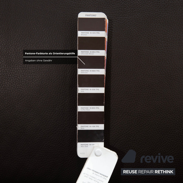 Canapé d'angle en cuir marron Brühl Moule, à réglage manuel, avec fonction inclinable