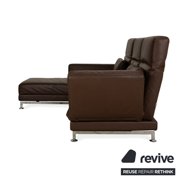 Brühl Moule leather corner sofa brown chaise longue left sofa couch