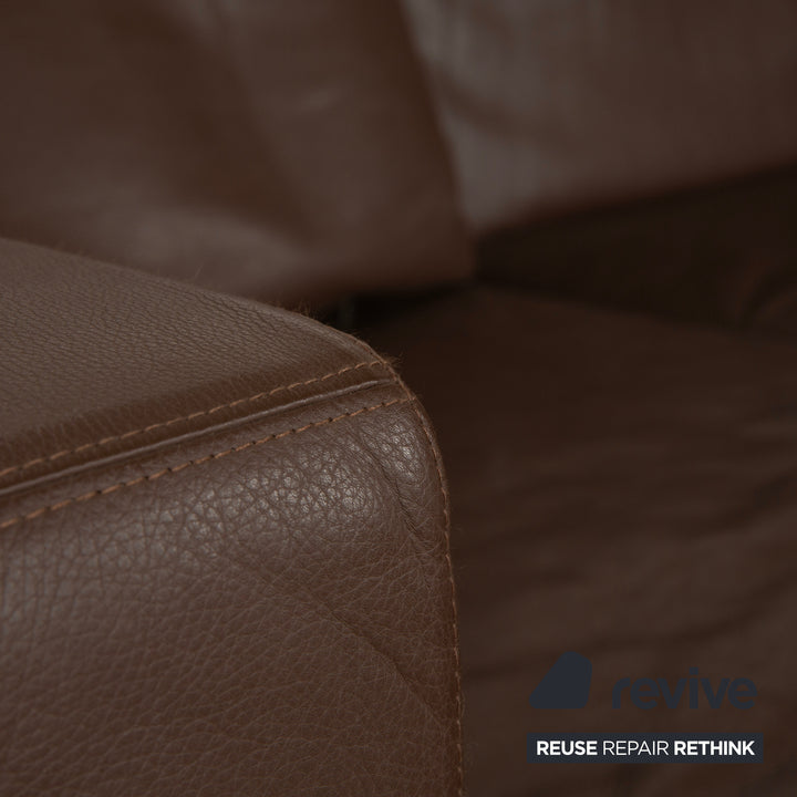 Brühl Moule leather corner sofa brown chaise longue left sofa couch