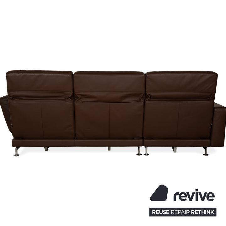 Brühl Moule leather corner sofa brown chaise longue left sofa couch