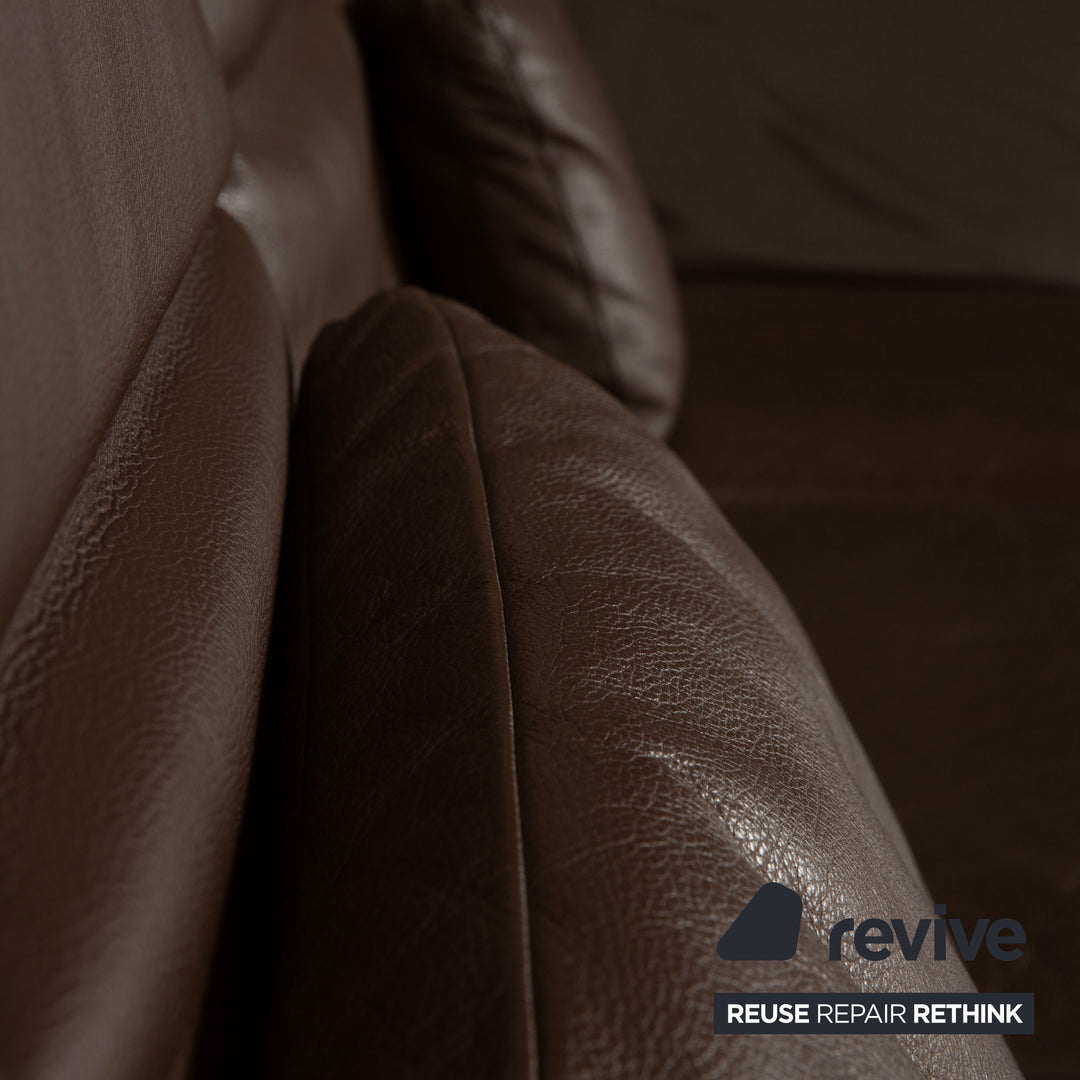 Brühl Moule leather corner sofa brown chaise longue left sofa couch