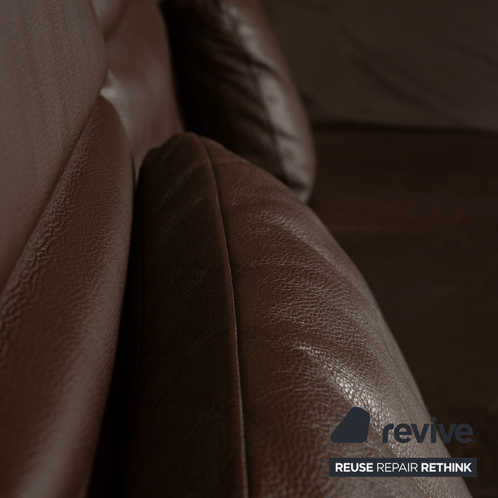 Brühl Moule leather corner sofa brown chaise longue left sofa couch