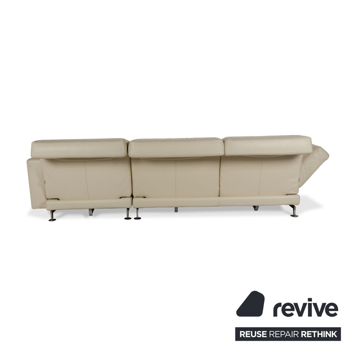 Brühl Moule Leather Corner Sofa Cream Manual Function Recamiere Right Sofa Couch