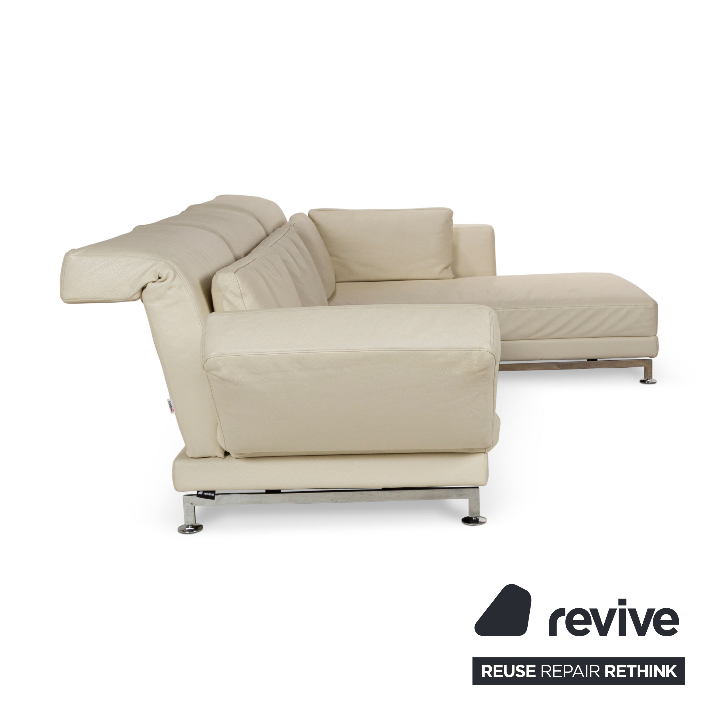 Brühl Moule Leather Corner Sofa Cream Manual Function Recamiere Right Sofa Couch