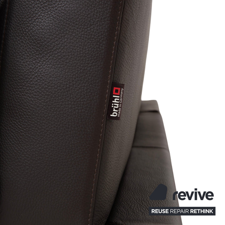 Brühl Moule Leder Ecksofa Schwarz manuelle Funktion Sofa Couch