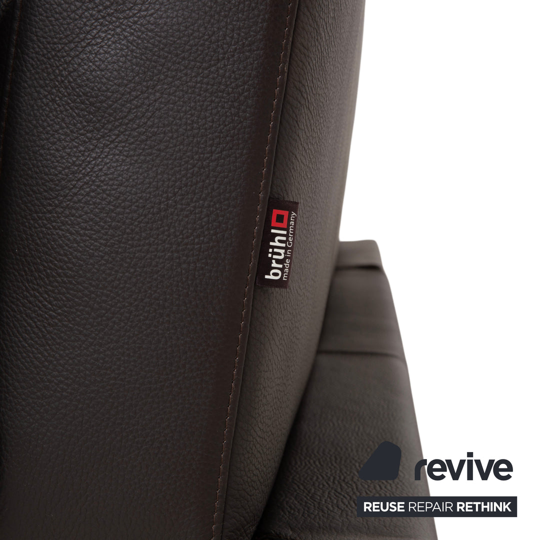 Brühl Moule Leder Ecksofa Schwarz manuelle Funktion Sofa Couch