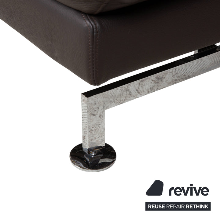 Brühl Moule Leder Ecksofa Schwarz manuelle Funktion Sofa Couch
