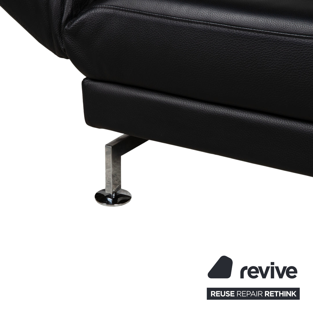 Brühl Moule Leder Chrom Ecksofa Schwarz Schlaffunktion Sofa Couch