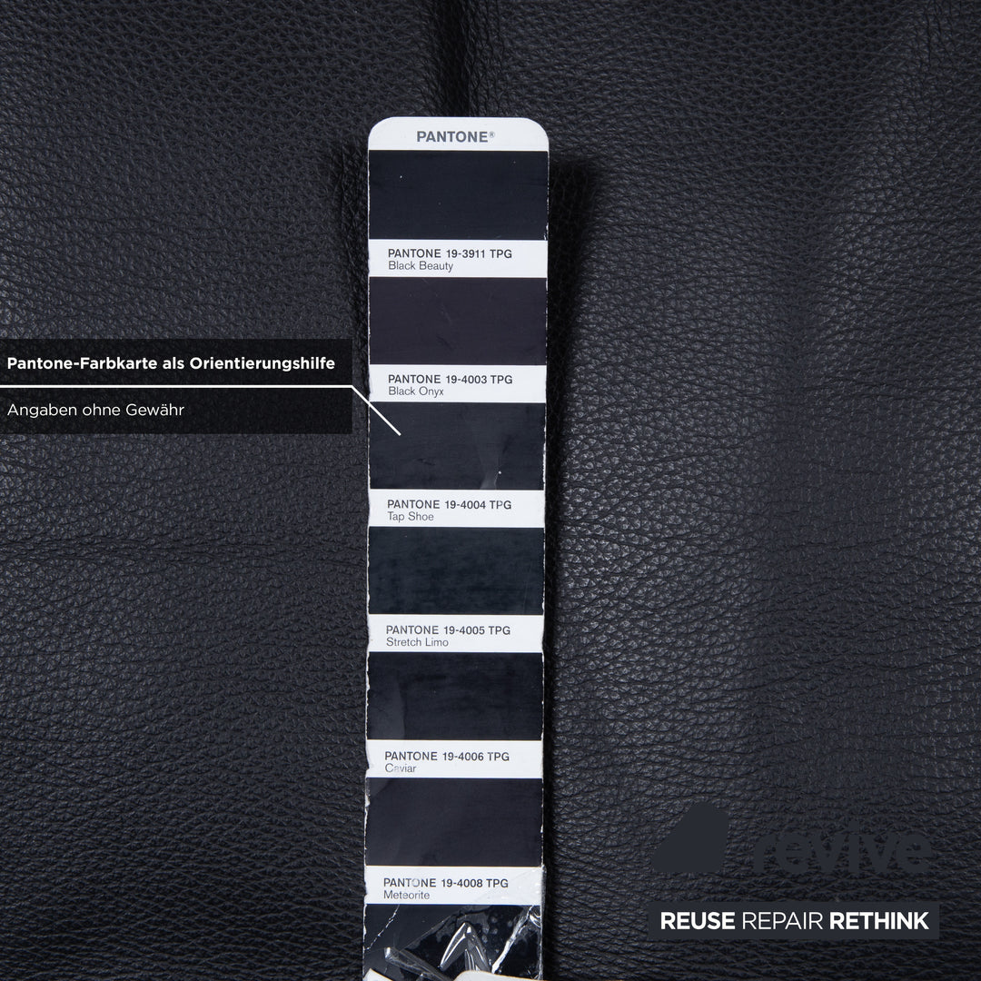 Brühl Moule Leder Ecksofa Schwarz Sofa Couch Manuelle Funktion