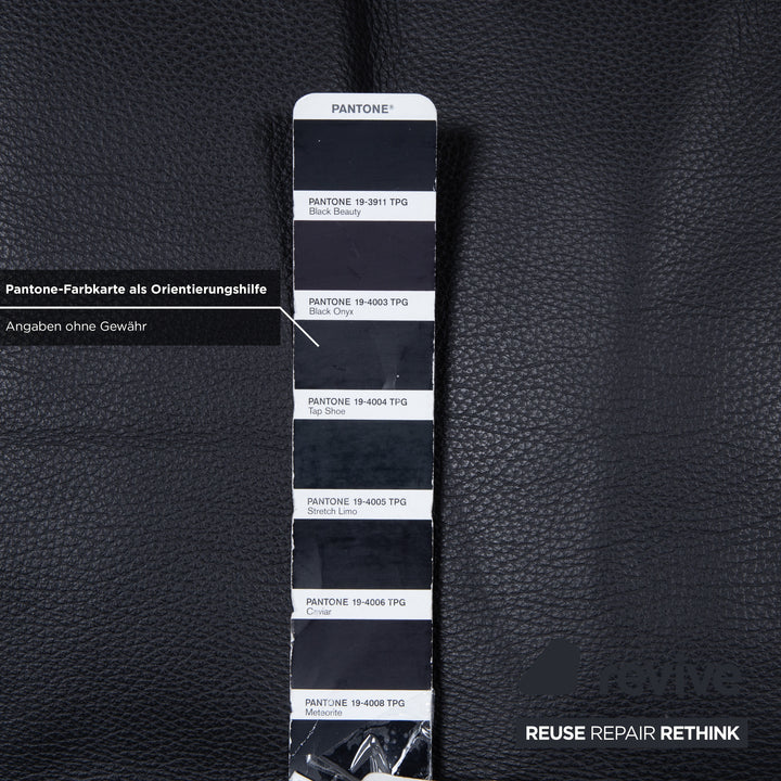 Brühl Moule Leder Ecksofa Schwarz Sofa Couch Manuelle Funktion