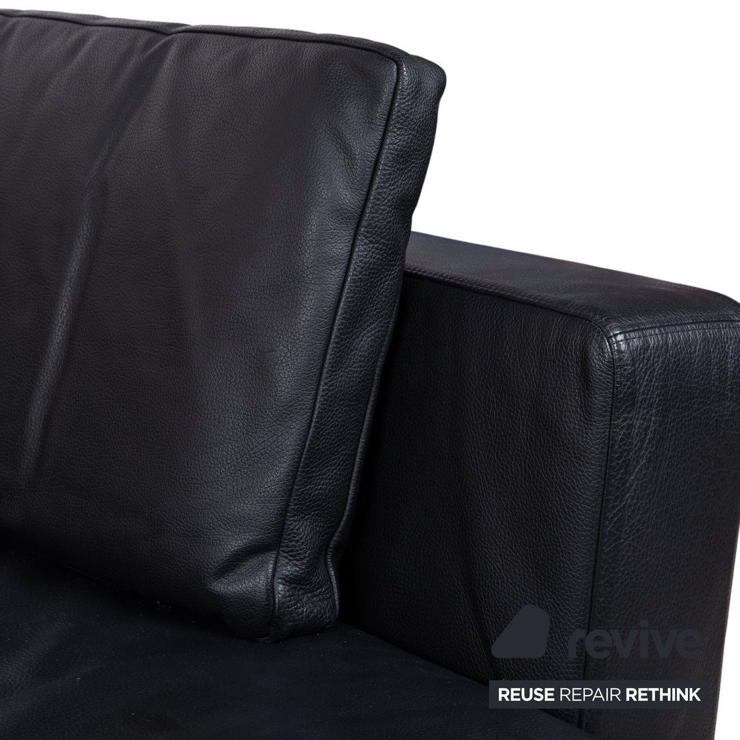 Brühl Moule Leder Ecksofa Schwarz Sofa Couch Manuelle Funktion