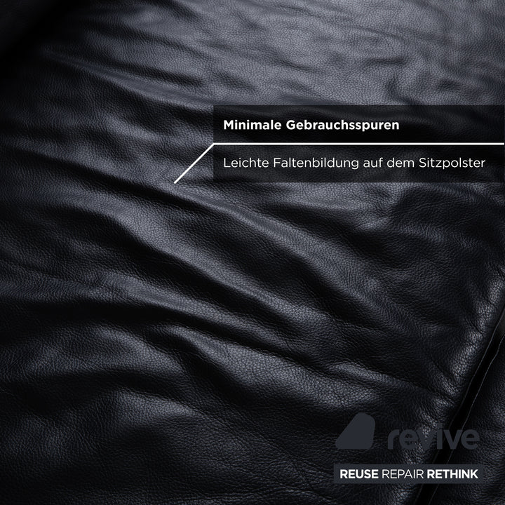 Brühl Moule Leder Ecksofa Schwarz Sofa Couch Manuelle Funktion