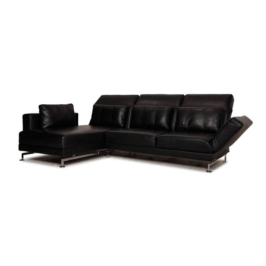 Brühl Moule Leather Corner Sofa Black Sofa Couch Function