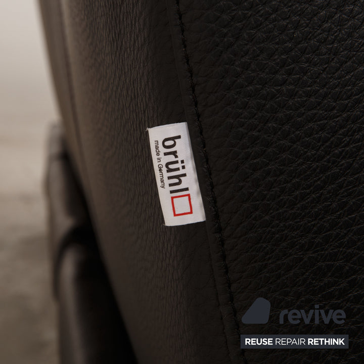 Brühl Moule Leder Ecksofa Schwarz Sofa Couch Funktion