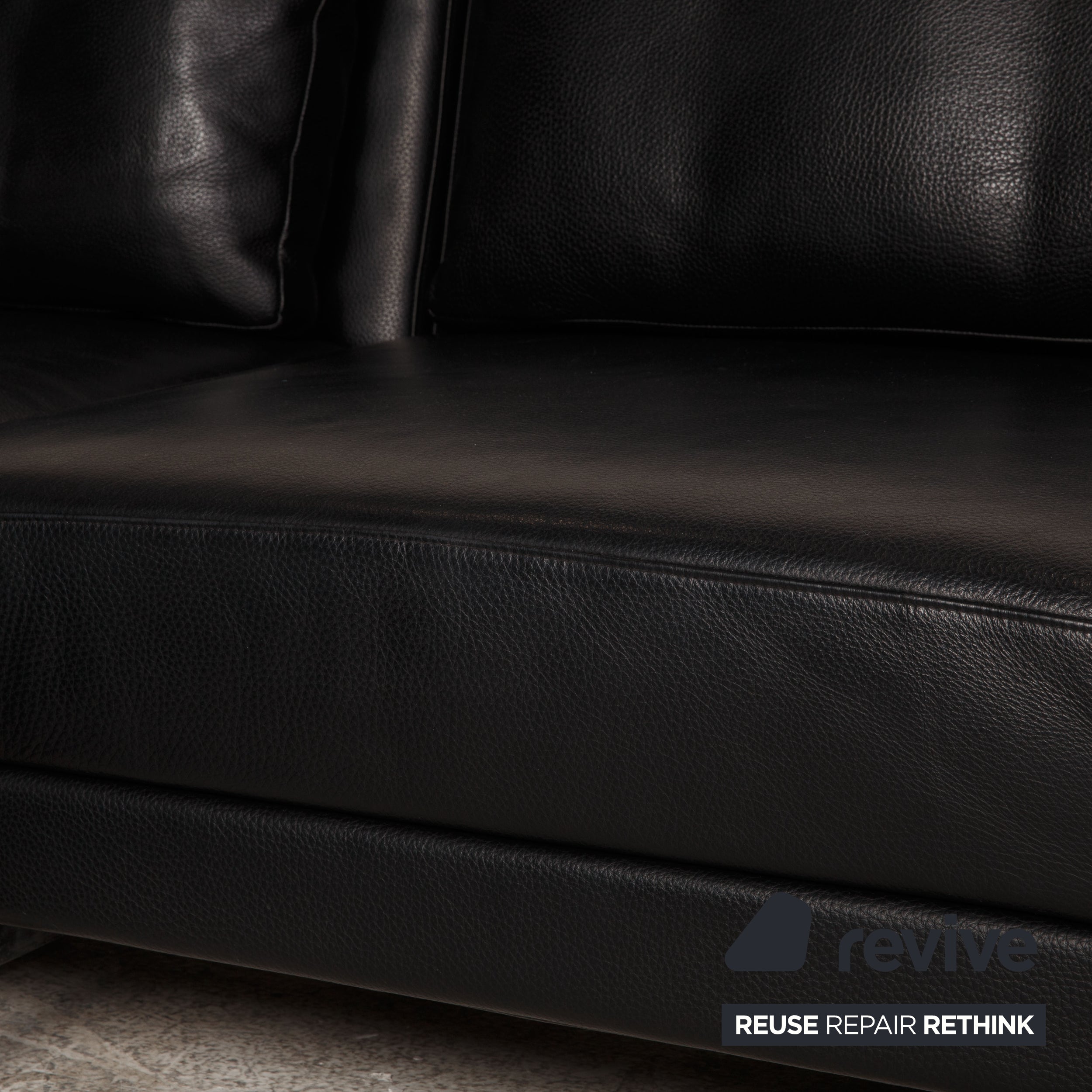 Brühl Moule Leather Corner Sofa Black Sofa Couch Function