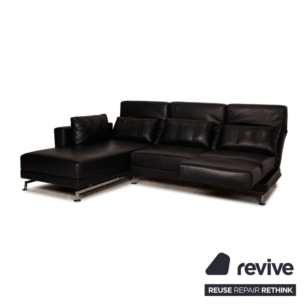 Brühl Moule Leder Ecksofa Schwarz Sofa Couch Funktion
