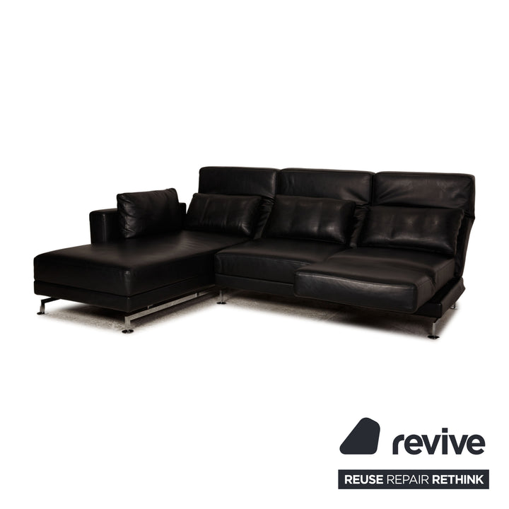 Brühl Moule Leder Ecksofa Schwarz Sofa Couch Funktion