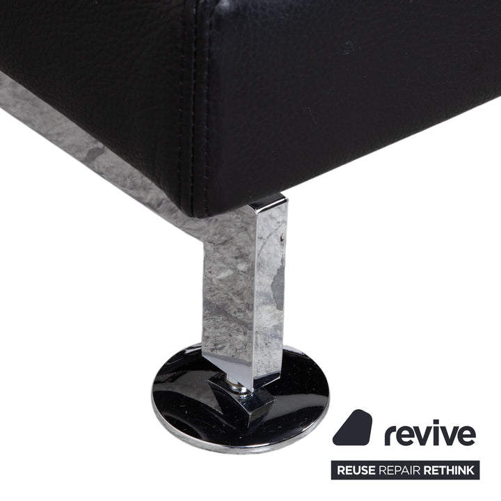 Brühl Moule Leder Ecksofa Schwarz Sofa Couch Manuelle Funktion