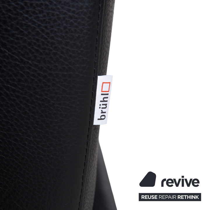 Brühl Moule Leder Ecksofa Schwarz Sofa Couch Manuelle Funktion