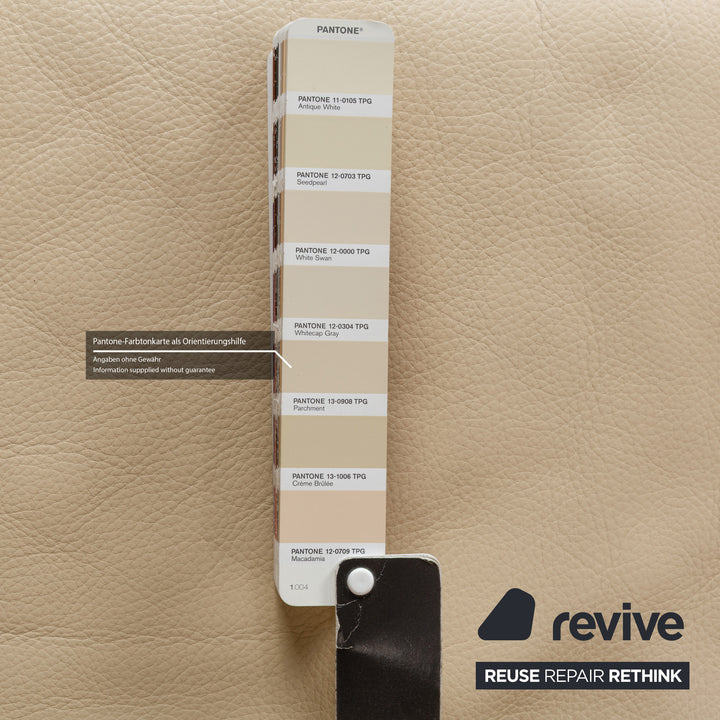 Brühl Moule Leder Sofa Beige Creme Dreisitzer Relaxfunktion manuelle Funktion Couch