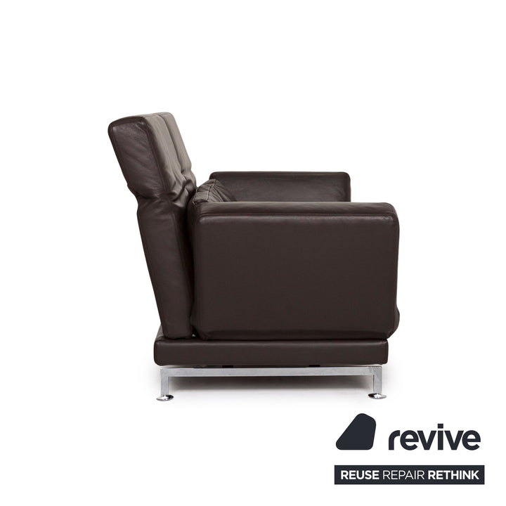 Brühl Moule (medium) Leder Sofa Braun Dunkelbraun Relaxfunktion Funktion Couch #12703