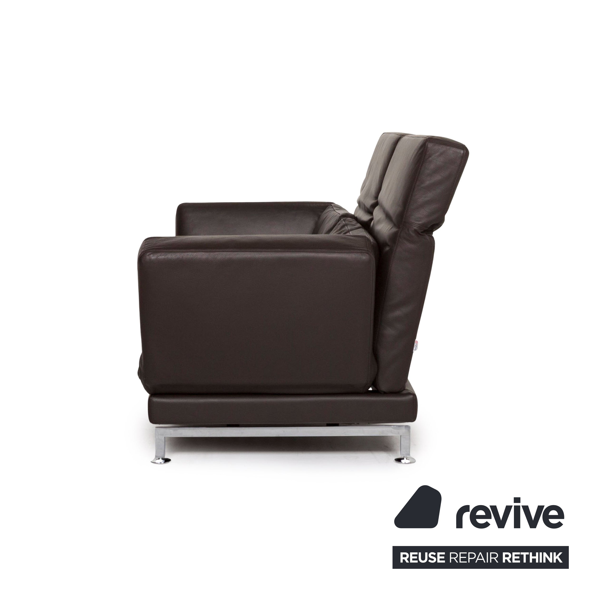 Brühl Moule (medium) Leder Sofa Braun Dunkelbraun Relaxfunktion Funktion Couch #12703