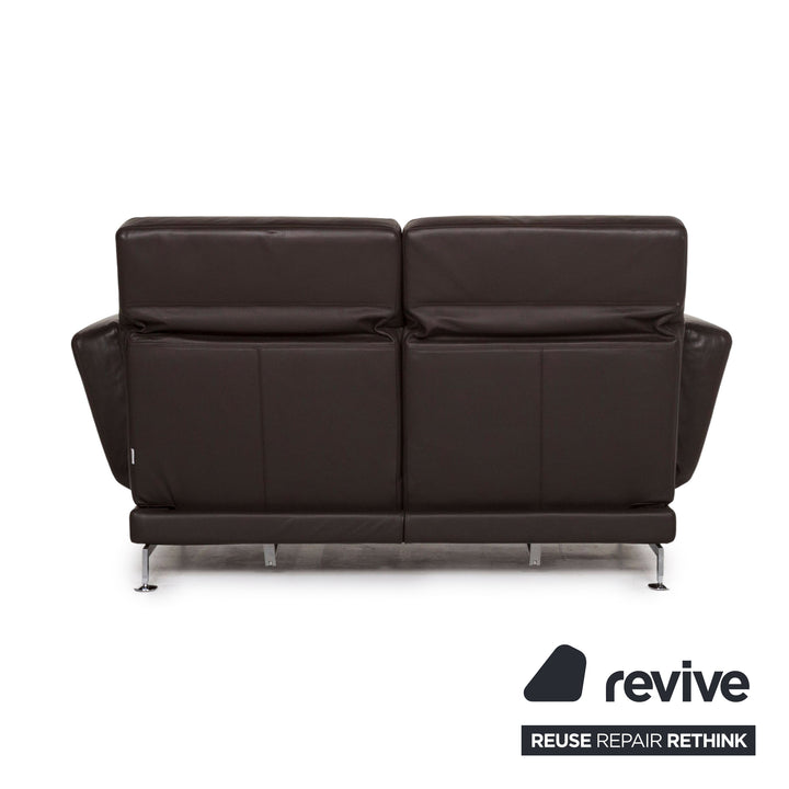 Brühl Moule (medium) Leder Sofa Braun Dunkelbraun Relaxfunktion Funktion Couch #12703