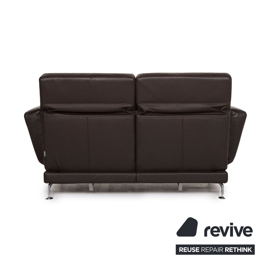 Brühl Moule (medium) leather sofa brown dark brown relax function couch #12703