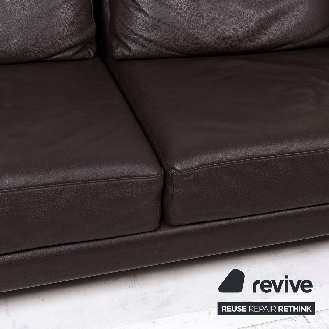 Brühl Moule (medium) Leder Sofa Braun Dunkelbraun Relaxfunktion Funktion Couch #12703