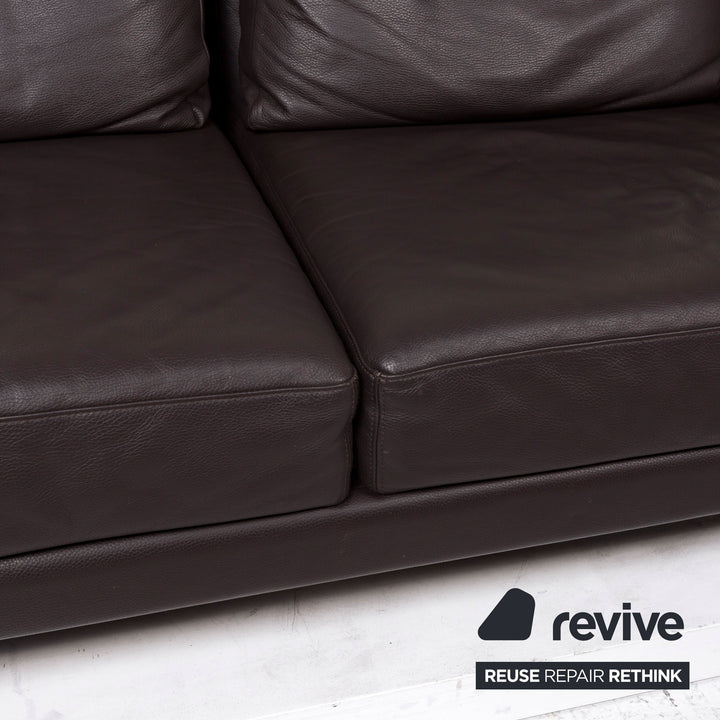 Brühl Moule (medium) Leder Sofa Braun Dunkelbraun Relaxfunktion Funktion Couch #12703