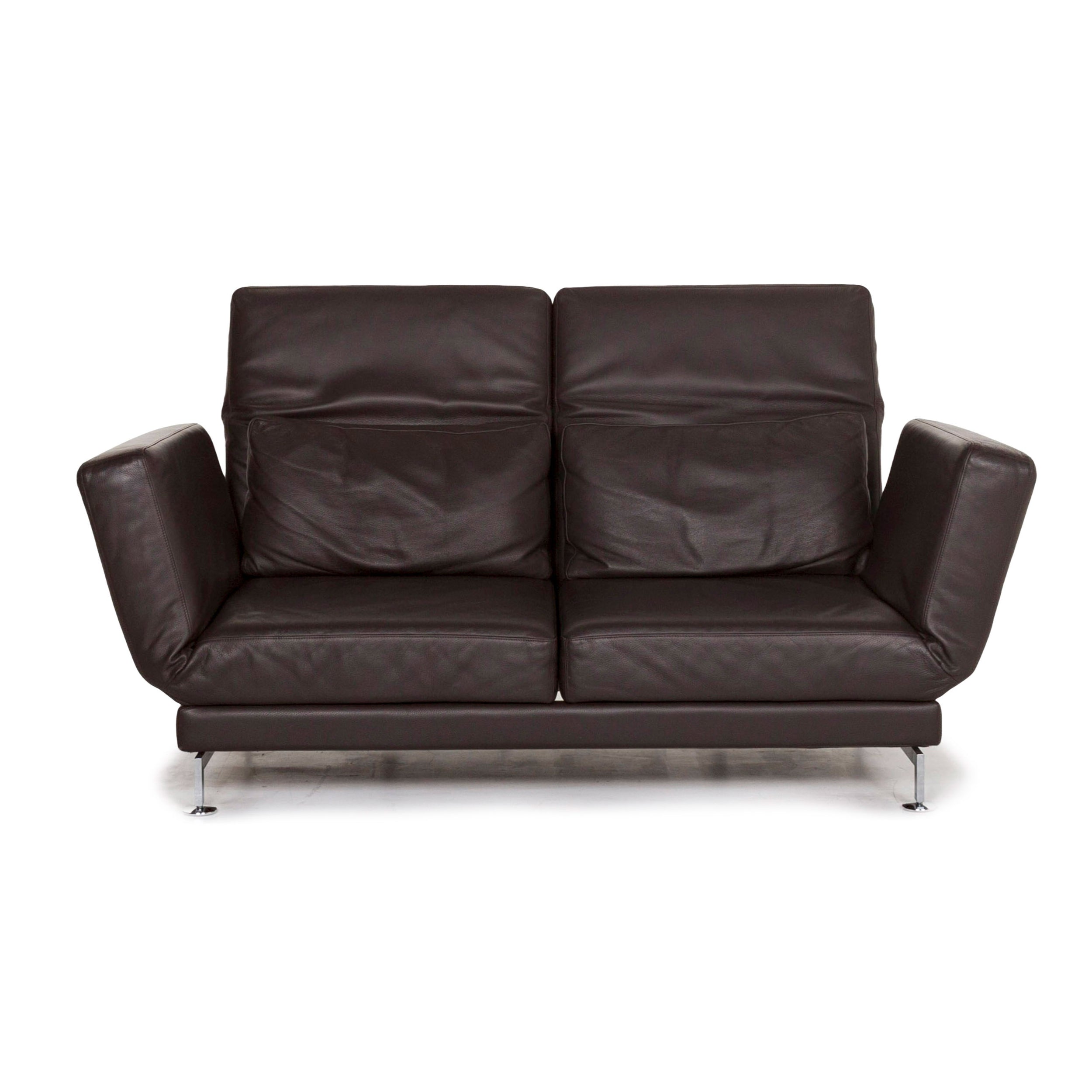 Brühl Moule (moyen) Canapé en cuir marron marron foncé Canapé fonction relax #12703