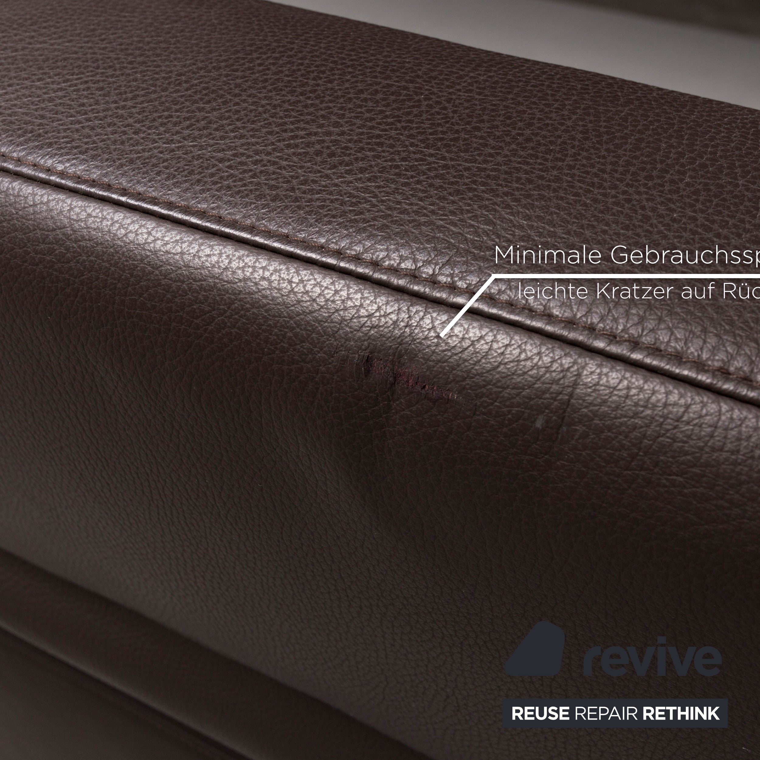 Brühl Moule (medium) Leder Sofa Braun Dunkelbraun Relaxfunktion Funktion Couch #12703