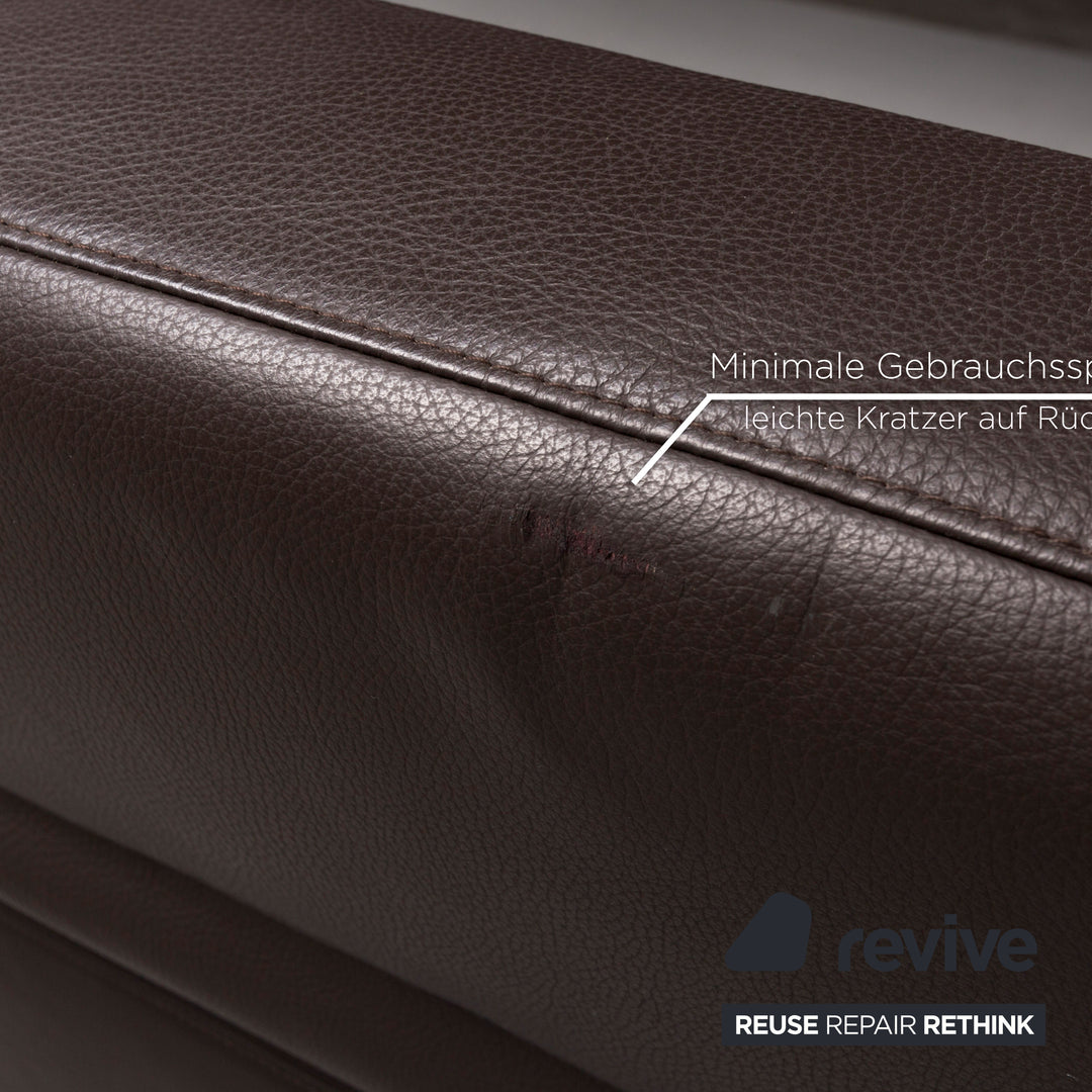 Brühl Moule (medium) Leder Sofa Braun Dunkelbraun Relaxfunktion Funktion Couch #12703