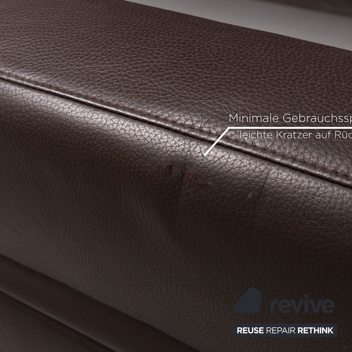 Brühl Moule (medium) Leder Sofa Braun Dunkelbraun Relaxfunktion Funktion Couch #12703