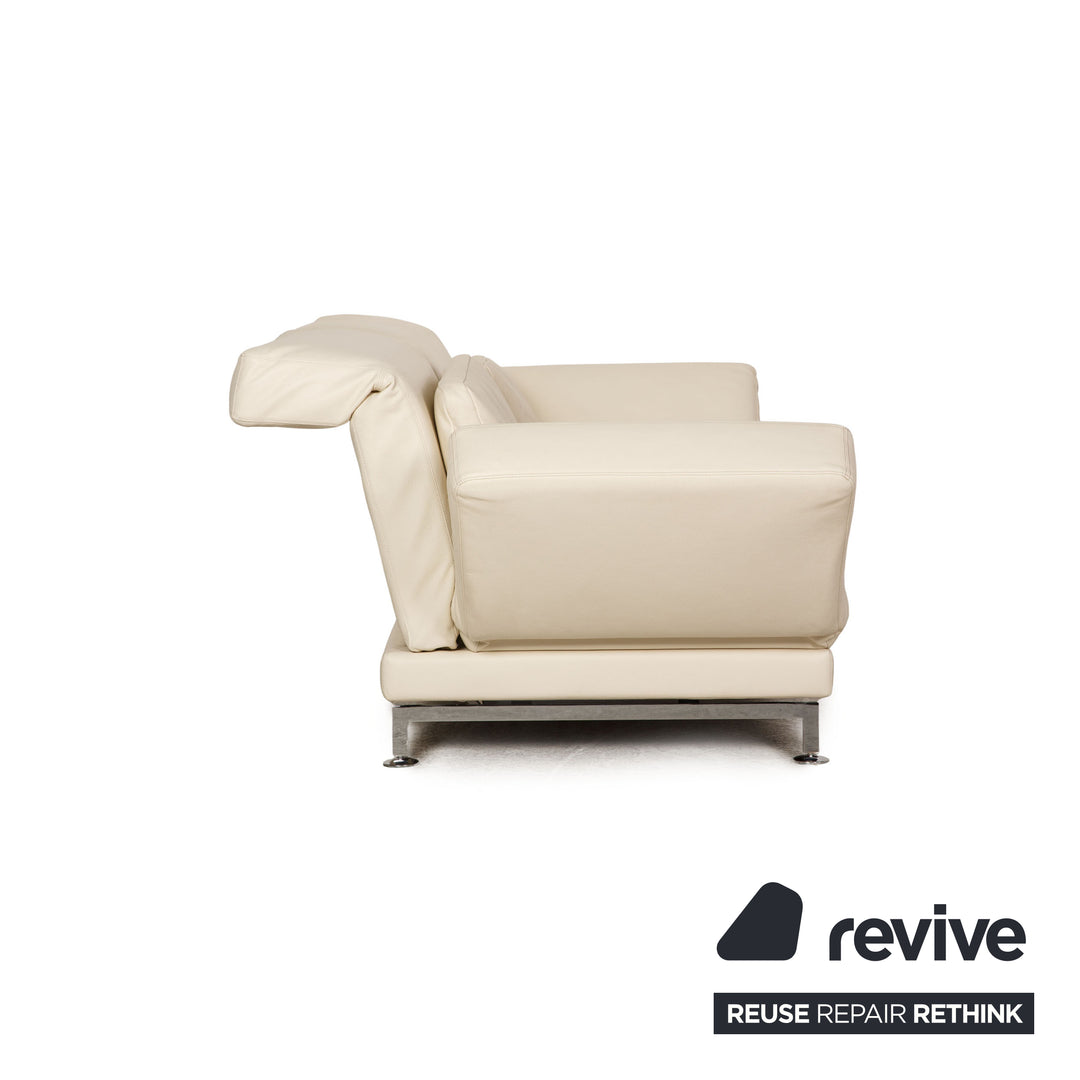 Brühl Moule (medium) leather sofa cream two-seater relax function couch