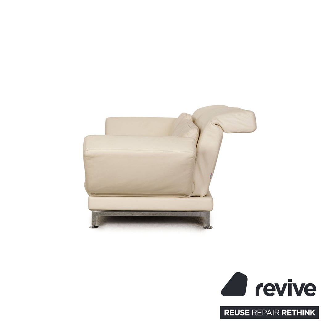 Brühl Moule (medium) leather sofa cream two-seater relax function couch